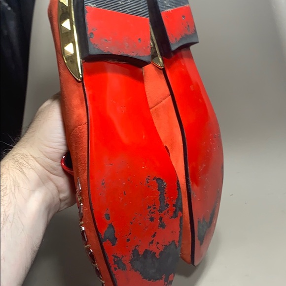 Fiesso red suede / ruby gold stoned slip on -10 - Picture 7 of 10